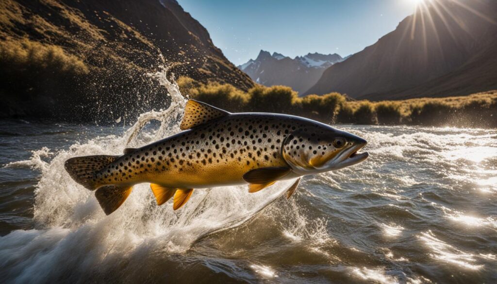 Giant sea-run brown trout in the Rio Grande, Argentina Giant sea-run brown trout in the Rio Grande, Argentina